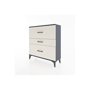 Arges Şifonyer 3 Çekmeceli 88x30x96 Antrasit-aytaşı