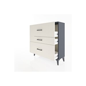 Arges Şifonyer 3 Çekmeceli 88x30x96 Antrasit-aytaşı