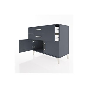 Hyperion Şifonyer 2 Çekmeceli 2 Kapaklı 88x44x80 Antrasit-antrasit