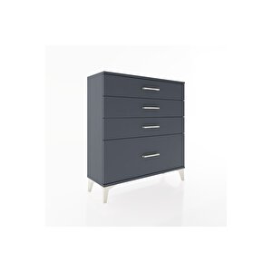 Arges Şifonyer 4 Çekmeceli 88x30x96 Antrasit-antrasit