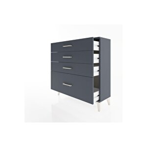 Arges Şifonyer 4 Çekmeceli 88x30x96 Antrasit-antrasit