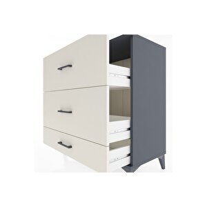 Hyperion Şifonyer 3 Çekmeceli 88x44x96 Antrasit-aytaşı