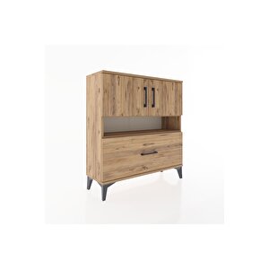 Arges Şifonyer 3 Raflı Tek Çekmeceli 2 Kapaklı 88x30x96 Çam-çam