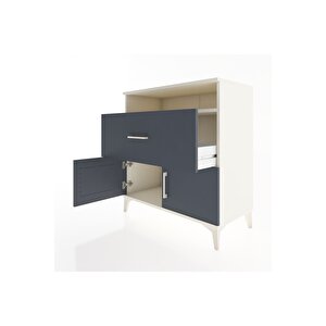 Hyperion Şifonyer Tek Raflı Tek Çekmeceli 2 Kapaklı 88x44x96 Aytaşı-antrasit