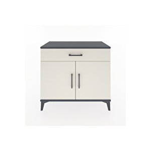 Hyperion Şifonyer Tek Çekmeceli 2 Kapaklı 88x44x80 Antrasit-aytaşı