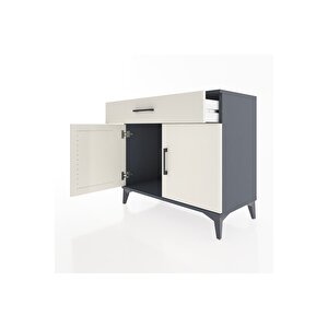 Hyperion Şifonyer Tek Çekmeceli 2 Kapaklı 88x44x80 Antrasit-aytaşı