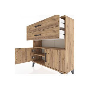 Arges Şifonyer 2 Raflı 2 Çekmeceli 2 Kapaklı 88x30x96 Çam-çam