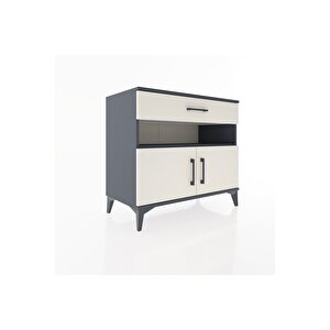 Hyperion Şifonyer 2 Raflı Tek Çekmeceli 2 Kapaklı 88x44x80 Antrasit-aytaşı