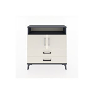 Arges Şifonyer 3 Raflı 2 Çekmeceli 2 Kapaklı 88x30x96 Antrasit-aytaşı