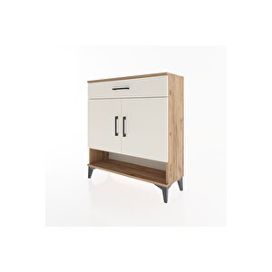 Arges Şifonyer 2 Raflı Tek Çekmeceli 2 Kapaklı 88x30x96 Çam-aytaşı