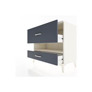 Hyperion Şifonyer Tek Raflı 2 Çekmeceli 88x44x80 Aytaşı-antrasit