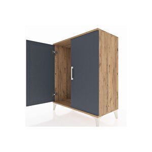 Hyperion Şifonyer 2 Kapaklı 88x44x106 Çam-antrasit