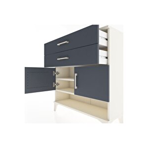 Arges Şifonyer 2 Raflı 2 Çekmeceli 2 Kapaklı 88x30x96 Aytaşı-antrasit