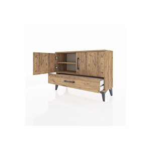 Arges Şifonyer 2 Raflı Tek Çekmeceli 2 Kapaklı 88x30x64 Çam-çam