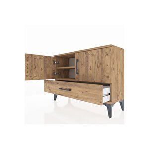 Arges Şifonyer 2 Raflı Tek Çekmeceli 2 Kapaklı 88x30x64 Çam-çam