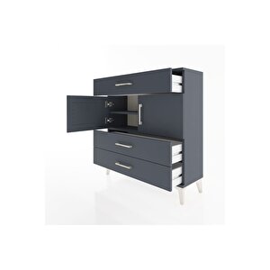 Arges Şifonyer 2 Raflı 3 Çekmeceli 2 Kapaklı 88x30x96 Antrasit-antrasit