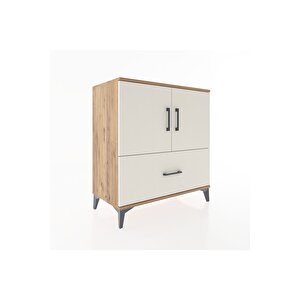 Hyperion Şifonyer Tek Raflı Tek Çekmeceli 2 Kapaklı 88x44x96 Çam-aytaşı