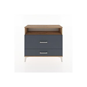 Arges Şifonyer Tek Raflı 2 Çekmeceli 88x30x80 Çam-antrasit