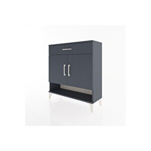 Arges Şifonyer 2 Raflı Tek Çekmeceli 2 Kapaklı 88x30x96 Antrasit-antrasit