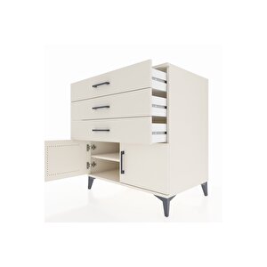Kronos Şifonyer Tek Raflı 3 Çekmeceli 2 Kapaklı 88x59x96 Aytaşı-aytaşı