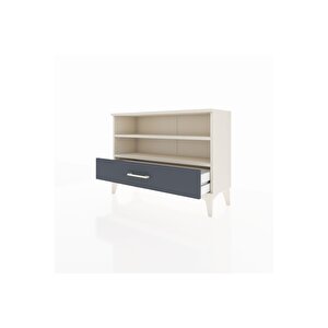 Arges Şifonyer 2 Raflı Tek Çekmeceli 88x30x64 Aytaşı-antrasit