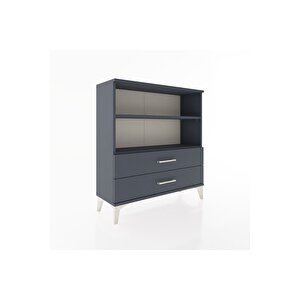 Arges Şifonyer 2 Raflı 2 Çekmeceli 88x30x96 Antrasit-antrasit