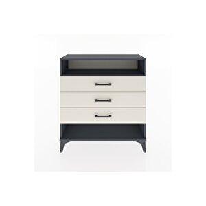 Arges Şifonyer Tek Raflı 3 Çekmeceli 88x30x96 Antrasit-aytaşı