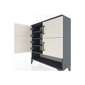 Arges Şifonyer 4 Raflı 4 Kapaklı 88x30x96 Antrasit-aytaşı