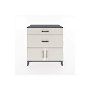 Hyperion Şifonyer 2 Çekmeceli 2 Kapaklı 88x44x96 Antrasit-aytaşı