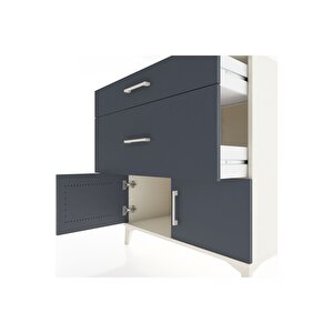 Hyperion Şifonyer 2 Çekmeceli 2 Kapaklı 88x44x96 Aytaşı-antrasit