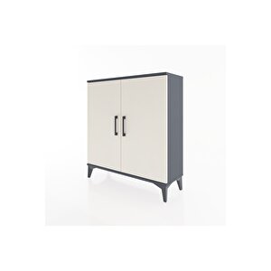 Arges Şifonyer 2 Raflı 2 Kapaklı 88x30x96 Antrasit-aytaşı