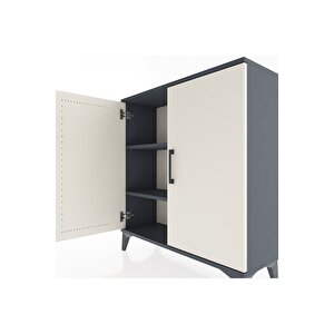 Arges Şifonyer 2 Raflı 2 Kapaklı 88x30x96 Antrasit-aytaşı