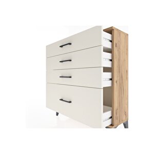 Arges Şifonyer 4 Çekmeceli 88x30x96 Çam-aytaşı