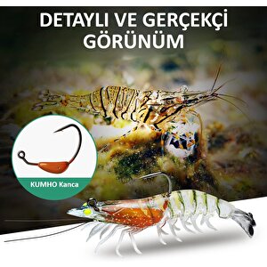 Valkyrie 3 Adet Silikon Karides Balık Yemi 9cm 11.5gr Gerçekçi Levrek Katili Yem Lrf Spin