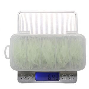 Valkyrie 200 Adet Kutulu Fosforlu 3,5cm Yapay Silikon Solucan Balık Yemi - Gerçekçi Görünüm - Parlayan Solucan 200 Adet