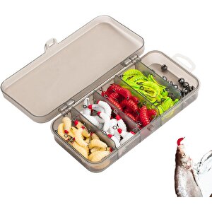 Valkyrie 100 Parça Kutulu İğneli Yumuşak Silikon Kurtçuk Olta Balık Yemi - 4 Renk