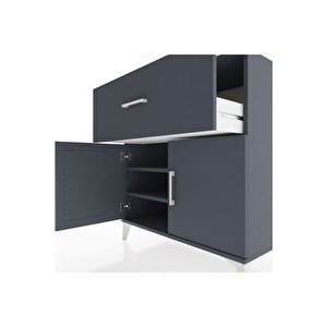 Hyperion Şifonyer 2 Raflı Tek Çekmeceli 2 Kapaklı 88x44x96 Antrasit-antrasit