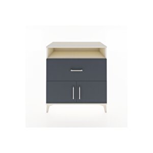 Hyperion Şifonyer 2 Raflı Tek Çekmeceli 2 Kapaklı 88x44x96 Aytaşı-antrasit