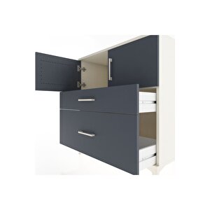 Hyperion Şifonyer Tek Raflı 2 Çekmeceli 2 Kapaklı 88x44x96 Aytaşı-antrasit