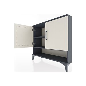 Arges Şifonyer 2 Raflı 2 Kapaklı 88x30x80 Antrasit-aytaşı