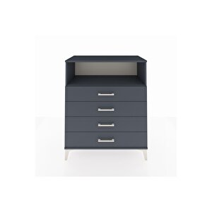 Hyperion Şifonyer Tek Raflı 4 Çekmeceli 88x44x106 Antrasit-antrasit