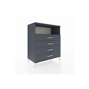 Hyperion Şifonyer Tek Raflı 4 Çekmeceli 88x44x106 Antrasit-antrasit