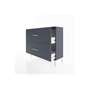 Arges Şifonyer 2 Çekmeceli 88x30x80 Antrasit-antrasit