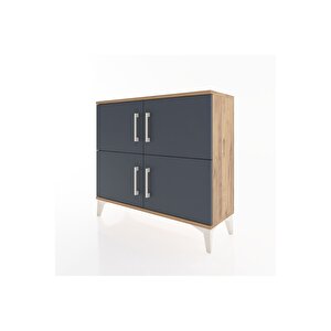 Arges Şifonyer 3 Raflı 4 Kapaklı 88x30x80 Çam-antrasit