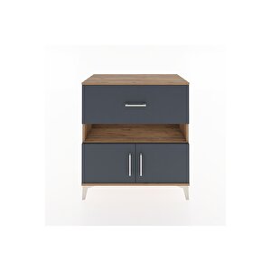 Hyperion Şifonyer Tek Raflı Tek Çekmeceli 2 Kapaklı 88x44x96 Çam-antrasit