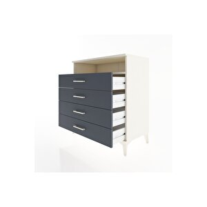 Hyperion Şifonyer Tek Raflı 4 Çekmeceli 88x44x96 Aytaşı-antrasit