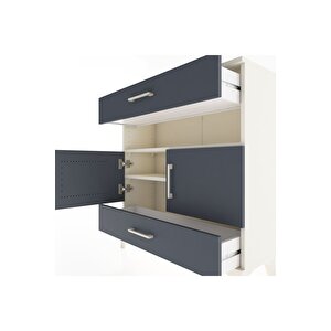 Arges Şifonyer 3 Raflı 2 Çekmeceli 2 Kapaklı 88x30x96 Aytaşı-antrasit