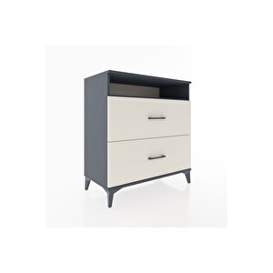 Hyperion Şifonyer Tek Raflı 2 Çekmeceli 88x44x96 Antrasit-aytaşı