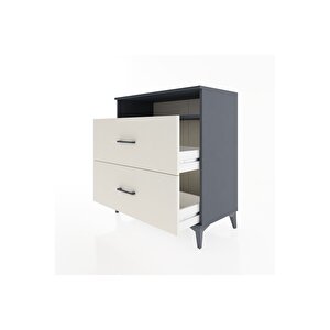 Hyperion Şifonyer Tek Raflı 2 Çekmeceli 88x44x96 Antrasit-aytaşı