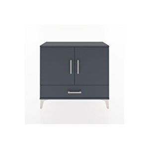 Arges Şifonyer 2 Raflı Tek Çekmeceli 2 Kapaklı 88x30x80 Antrasit-antrasit